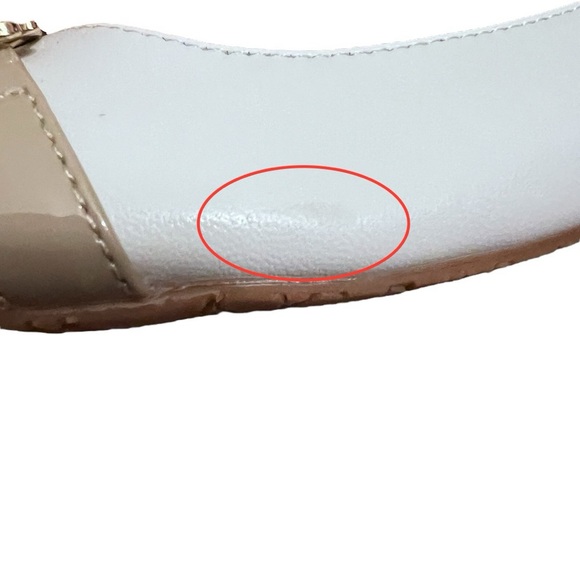 C. Wonder Tan Cream Leather Patent Ballet Flats Horse Bit Cap Toe Two-tone 7.5 - Picture 11 of 15